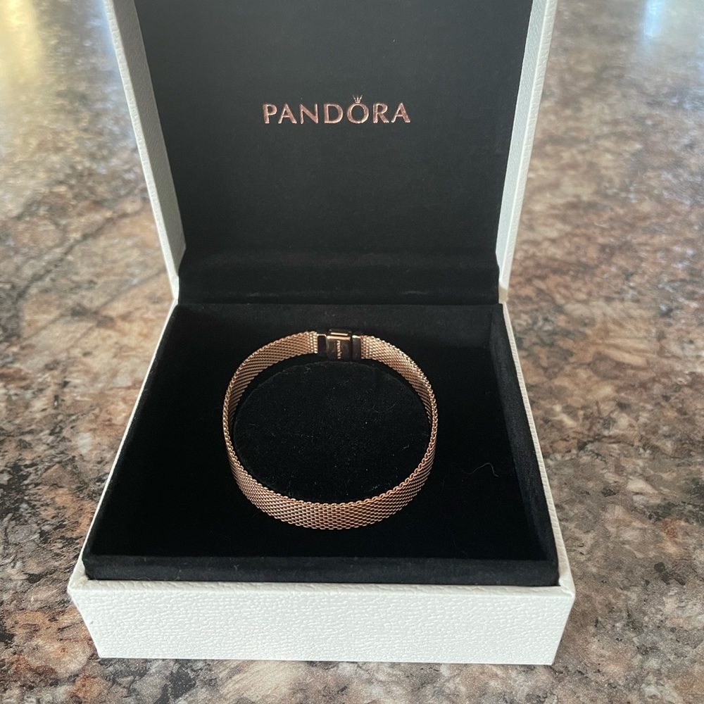 Pandora Reflexions Mesh Bracelet Rose gold